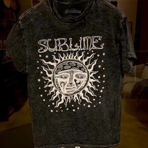 Sublime Dark Gray Short Sleeve Medium Shirt Y2K Reggae Band Unisex